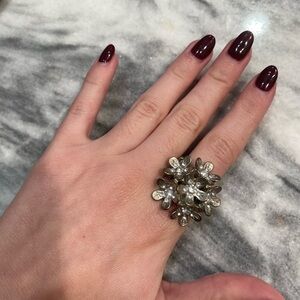 Silver flower boquet ring